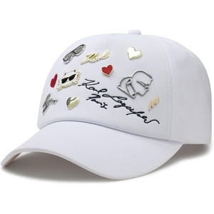 image:imageKarl Lagerfeld Paris Womens Charms Baseball Cap Pins HatWhite