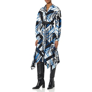image:imageKarl Lagerfeld Paris Womens Hankerchief Long Sleeve DressDressDp French Bl Combo
