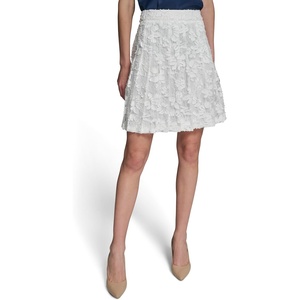image:imageKarl Lagerfeld Womens Above the Knee Lace Preppy Hem SkirtSoft White