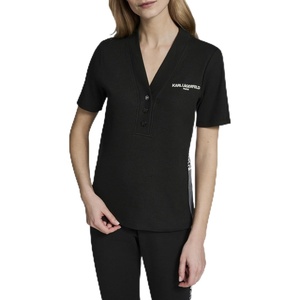 image:imageKarl Lagerfeld Womens Athleisure Comfortable Logo Tape Sporty TopBlack
