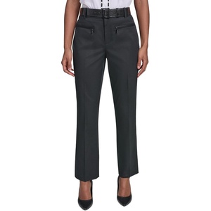 image:imageKarl Lagerfeld Womens Belted Pant Classic Career Pant Side Zip Pockets PantsBlack