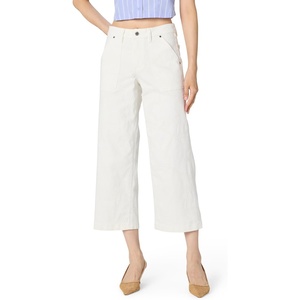 image:imageKarl Lagerfeld Womens Bow Jacquard Wide Leg PantsWhite Denim