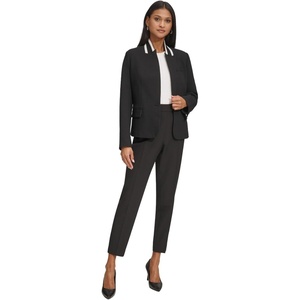 image:imageKarl Lagerfeld Womens Business Casual Contrast Collar Suit BlazerDeep Black