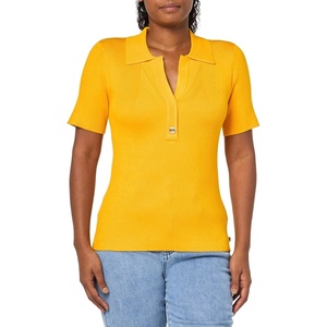 image:imageKarl Lagerfeld Womens Collar Polo SweaterGold Fusion