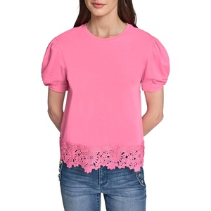 image:imageKarl Lagerfeld Womens Delicate Layering Essential Blouse with Lace DetailPink Carnation