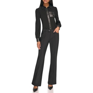 image:imageKarl Lagerfeld Womens Flared Nylon Compression PantBlack