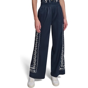 image:imageKarl Lagerfeld Womens Floral Embroidery PantMidnight Navy