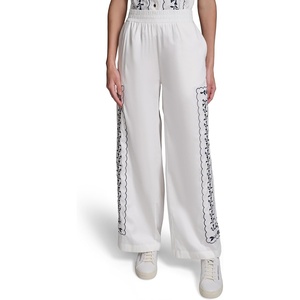 image:imageKarl Lagerfeld Womens Floral Embroidery PantSoft White