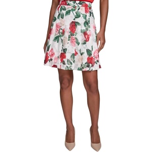 image:imageKarl Lagerfeld Womens Floral Print Bright Pleated SkirtSoft White Multi