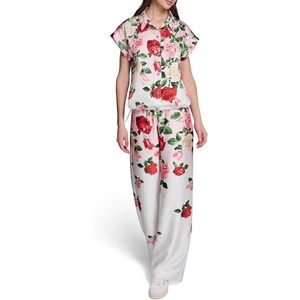 image:imageKarl Lagerfeld Womens Floral Summer Fashion Printed BlouseCornelia RoseSoft White Multi