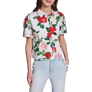 image:imageKarl Lagerfeld Womens Floral Summer Fashion Printed BlouseSoft White Multi