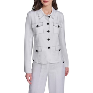 image:imageKarl Lagerfeld Womens Front Pockets Classic Lightweight BlazerSoft White