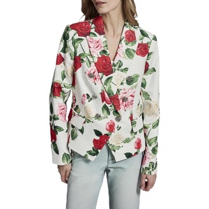 image:imageKarl Lagerfeld Womens Front Pockets Classic Lightweight BlazerSoft White Multi