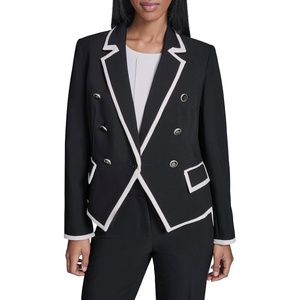 image:imageKarl Lagerfeld Womens Lapel Contrast BlazerBlackBisque