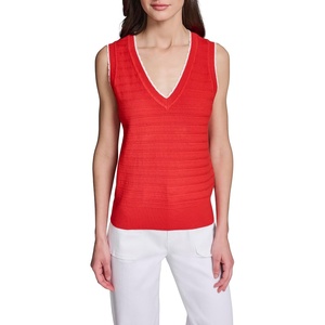 image:imageKarl Lagerfeld Womens Layering Piece Sleeveless Lightweight SweaterApple Red