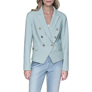image:imageKarl Lagerfeld Womens Long Sleeve Collar Front Button Cropped BlazerFresh Mint