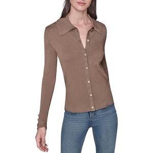image:imageKarl Lagerfeld Womens Long Sleeve Collared Gold Buttons Essential SweaterVicuna