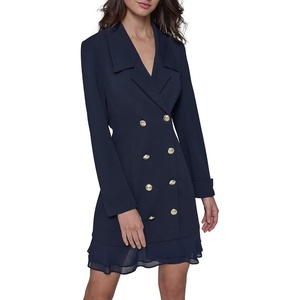 image:imageKarl Lagerfeld Womens Novelty Button Collared Blazer Mini DressNavy