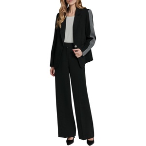 image:imageKarl Lagerfeld Womens Office Friendly Career Classic Striping on Sleeves BlazerBlack