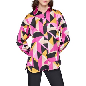 image:imageKarl Lagerfeld Womens Oversized Printed BlouseFrench Fuchsia Combo