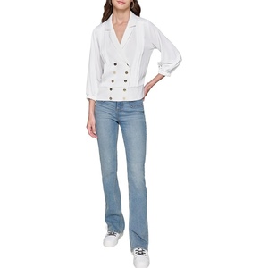 image:imageKarl Lagerfeld Womens Pleated Front Button BlouseSoft White