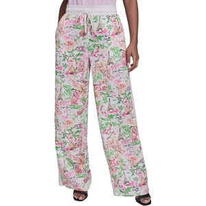 image:imageKarl Lagerfeld Womens Printed Soft PantsSoft WhitePink Carnation Multi
