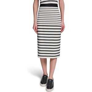 image:imageKarl Lagerfeld Womens Pull on Stripes Black and White SkirtSoft WhiteBlack