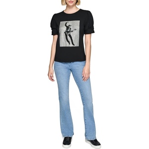 image:imageKarl Lagerfeld Womens Rockstar Karl Graphic TeeBlack