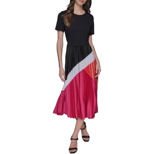 image:imageKarl Lagerfeld Womens Scoop Neck Short Sleeve Soft TShirtBlackFuschia Multi