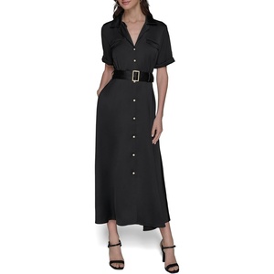 image:imageKarl Lagerfeld Womens Short Sleeve Buttons Down Front ShirtdressBlack