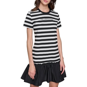 image:imageKarl Lagerfeld Womens Short Sleeve Casual TShirtBlackSoft White
