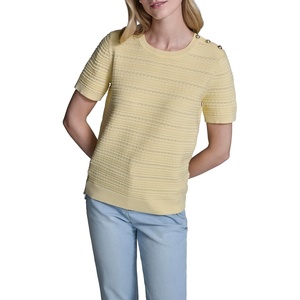 image:imageKarl Lagerfeld Womens Short Sleeve Classic Knit SweaterPanna Cotta