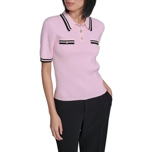 image:imageKarl Lagerfeld Womens Short Sleeve Classic Tailored Polished Sweater with CollarBallet SlipperBlack