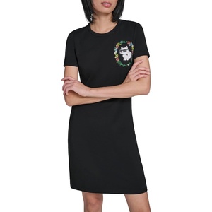 image:imageKarl Lagerfeld Womens Short Sleeve Crew Neck Logo TShirt DressBlack