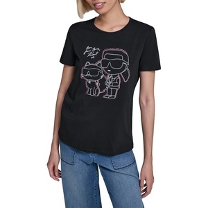 image:imageKarl Lagerfeld Womens Short Sleeve Crew Neck Logo TShirtBlack
