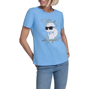 image:imageKarl Lagerfeld Womens Short Sleeve Crew Neck Logo TShirtSky Blue