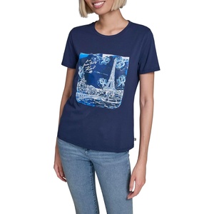 image:imageKarl Lagerfeld Womens Short Sleeve Crew Neck Paris Logo TShirtNaval Academy