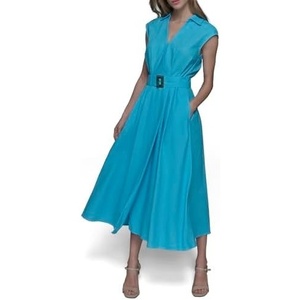 image:imageKarl Lagerfeld Womens Short Sleeve Multifunctional Shirt DressBlue Hydrangea