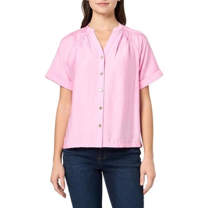 image:imageKarl Lagerfeld Womens Short Sleeve Slub Rayon Casual Light Weight BlouseGee