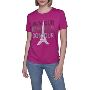 image:imageKarl Lagerfeld Womens Short Sleeve Soft Everyday Logo TShirtBright Jewel Pink