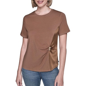 image:imageKarl Lagerfeld Womens Short Sleeve Trendy Dangle Pin Bling Sparkle TShirtVicuna