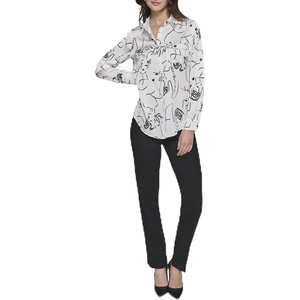 image:imageKarl Lagerfeld Womens Soft Everyday BlouseWhiteBlack Combo