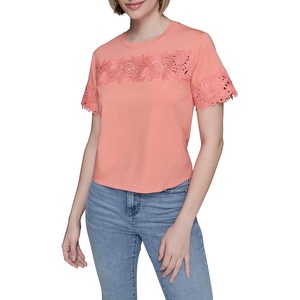 image:imageKarl Lagerfeld Womens Soft Everyday Essential Casual TShirtFusion Coral