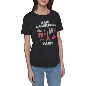 image:imageKarl Lagerfeld Womens Soft Everyday Logo Casual TShirtBlack