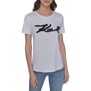image:imageKarl Lagerfeld Womens Soft Everyday Logo Casual TShirtWhite