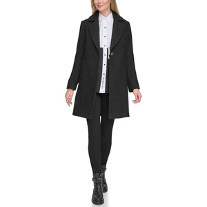 image:imageKarl Lagerfeld Womens Solid Texture Wool Classic One Button BlazerBlack
