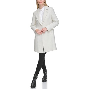 image:imageKarl Lagerfeld Womens Solid Texture Wool Classic One Button BlazerWhite