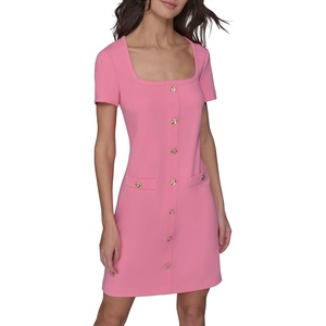 image:imageKarl Lagerfeld Womens Square Neck Shortsleeve Above The Knee Shift DressPink Sherbert