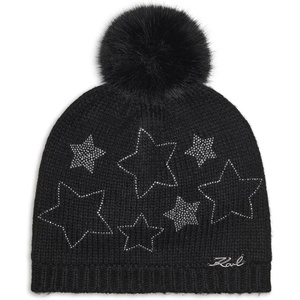 image:imageKarl Lagerfeld Womens Star Power Faux Fur BeanieBlack