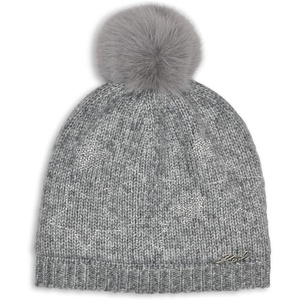 image:imageKarl Lagerfeld Womens Star Power Faux Fur BeanieHeather Granite